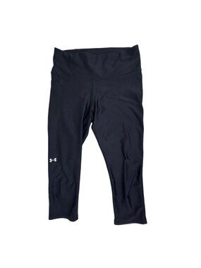 Under Armour Heatgear Women's Crop Athletic Compression Leggings Black Size M